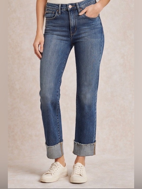 MOTHER Denim - MOTHER The Pony Boy Ankle Fray Jeans Size 26 Medium Wash Raw Hem Straight Leg